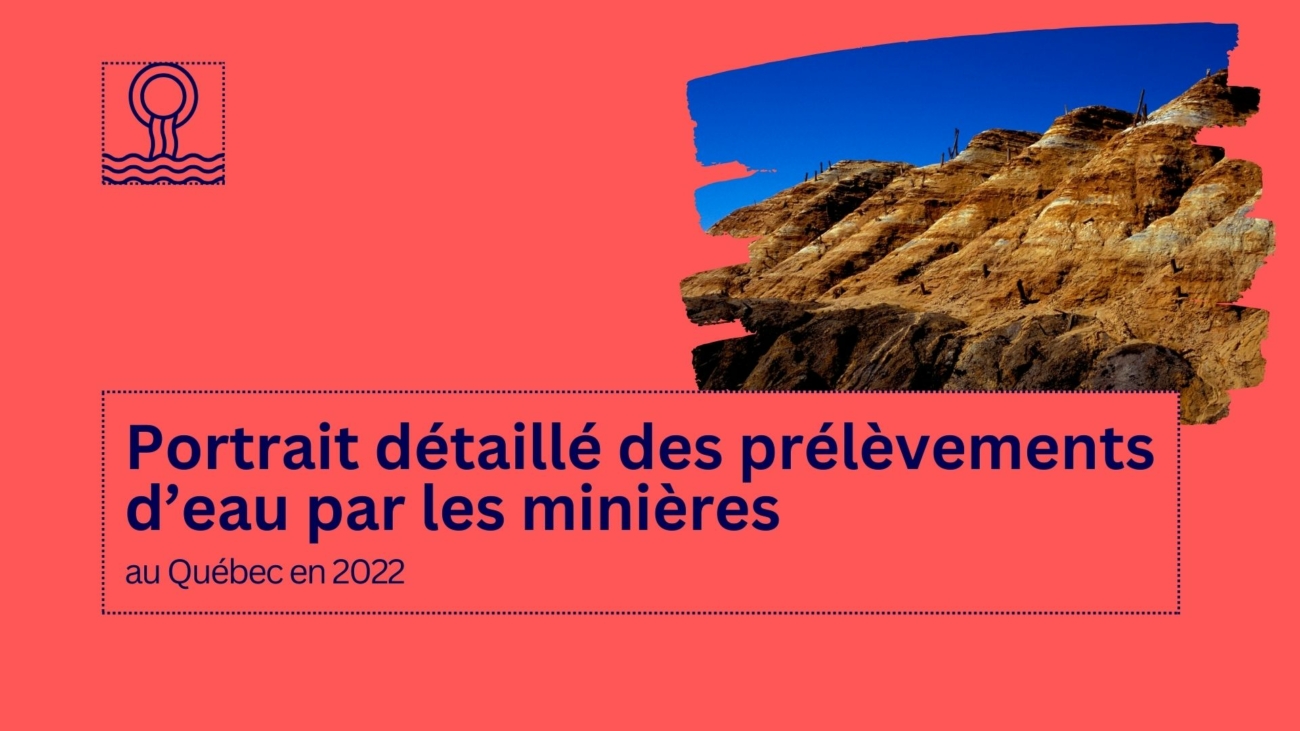 Portrait détaillé des prélèvements d’eau par les minières